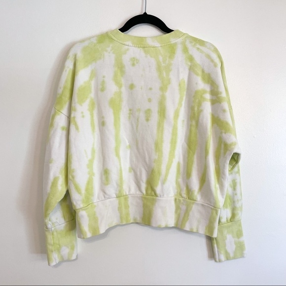 Tie Dye Cropped Cotton Sweatshirt L - Picture 5 of 6